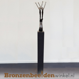 Bruiloft kado "Samen de Sprong Wagen" op sokkel BBW005br638OS