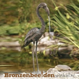 Beeld flamingo vogel in brons BBWR88347