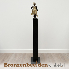 Bronzen beeld "Adama op sokkel" 35 cm uit Afrika  bbwDV10GR35