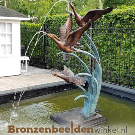 Vier bronzen eenden als fontein BBW52465