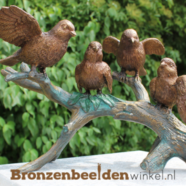 NR 10 | Cadeau vrouw 89 jaar ''Bronzen vogels op tak'' BBW0783br