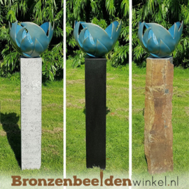 Abstract tuinbeeld "Bloem des Levens" - Blauw