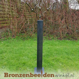 Abstracte tuinbeeld 3 ganzen op Zwart granieten sokkel BBWF3GZG