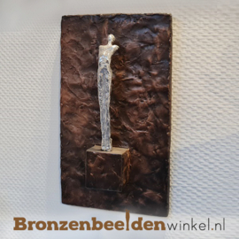 Wanddecoratie met figuur in zilver BBW99br99w