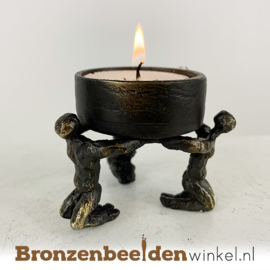 Gedenk waxinelichthouder "Samen de schouders eronder" BBW003br48