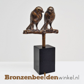 Symbolisch huwelijkscadeau "De Verliefde Vogeltjes" BBWFHVM-zw