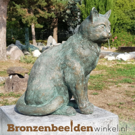 Groot kattenbeeld in brons  BBWR89018