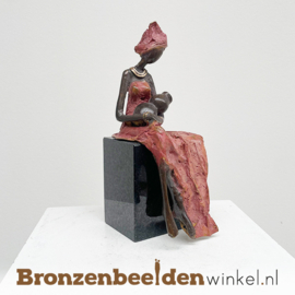 Zittend Afrikaanse vrouwenbeeld "Zarina" 24cm BBWZT01GR