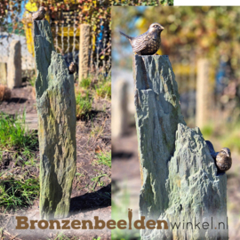 Vogel kunst beelden op sokkel van leisteen - ZOMERACTIE 5