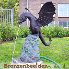 Bronzen draken beeld op rots BBWB679