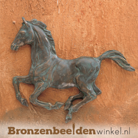 Wanddecoratie paard van brons BBWR88334
