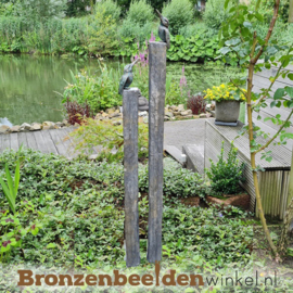 NR 9 | Bronzen beeld Amersfoort ''Ijsvogeltjes op hoge sokkels'' BBW88321s