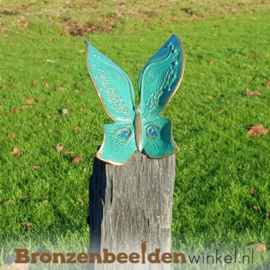 Tuinbeeld vlinder op sokkel BBW20366