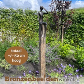 Tuinbeeld "De Uitkijker" in brons BBW73440br