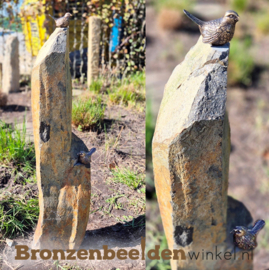 Vogel kunst beelden op sokkel van basalt - ZOMERACTIE 14