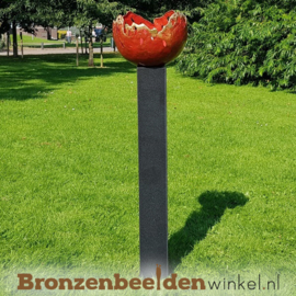 Tuinbeeld "Abstracte bloem" (rode versie) BBW91245br