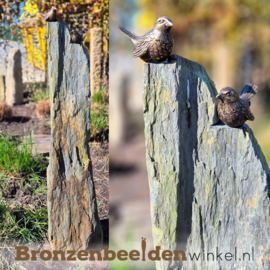 Vogel kunst beelden op sokkel van leisteen - ZOMERACTIE 3