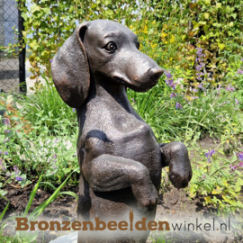 Beeld staande Teckel brons BBW1464br