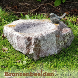 NR 8 | Bronzen vogel beeld ''Stenen vogeldrinkbak'' BBWR42048