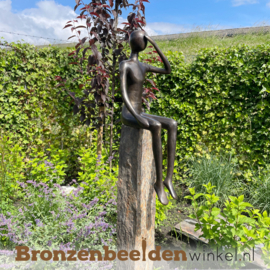 Tuinbeeld "De Uitkijker" in brons BBW73440br