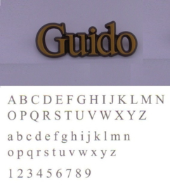 Bronskleurige aluminium letters Guido