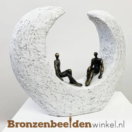 Vriendschap beeldje "Diepgaande gesprekken" (WIT) BBW005br15