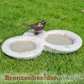 Dubbele waterdrinkbak met vogel BBW1230br