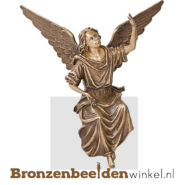 Zittende engel beeld brons BBWP63610