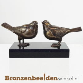 Bronzen vogel beeldjes op sokkel BBW80003