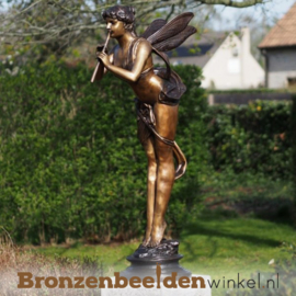 Groot nimfen beeld spelend op panfluit brons BBW61087