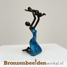 Afrikaans beeld "Blijdschap -blauw- " 13 cm BBWST24KL15