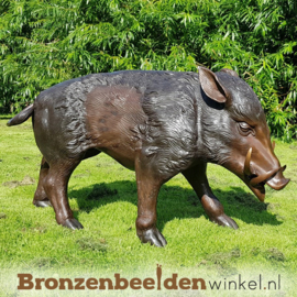 Tuinbeeld zwijn van brons BBW56170