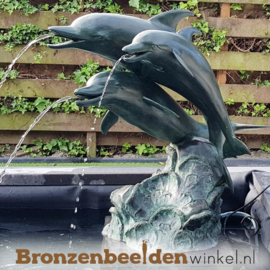 Waterornament tuin idee ''Dolfijnen beeld als fontein'' BBW586BR
