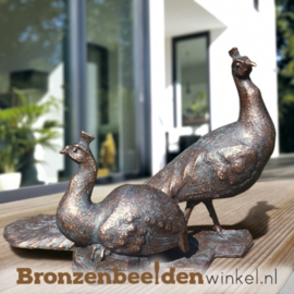 Bronzen pauwen beeld BBW84010