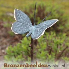 Vlinder op stokje van brons als tuinsteker BBW0434