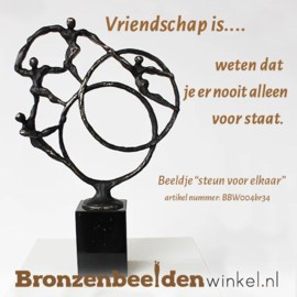 Vriendschap beeldje "Steun voor elkaar" BBW004br34