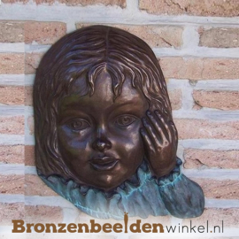 Wanddecoratie brons "Meisjesgezicht" BBW0851br
