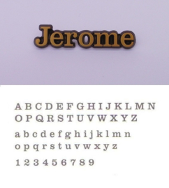 Bronskleurige aluminium letters Jerome