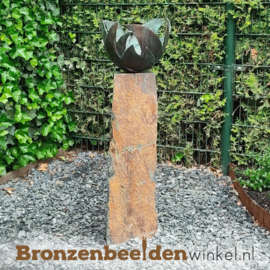 Abstract tuinbeeld "Bloem des Levens" - Groen