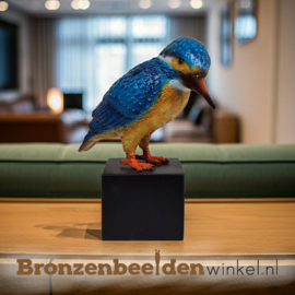 Asbeeld ijsvogel in gekleurd brons BBW1539as