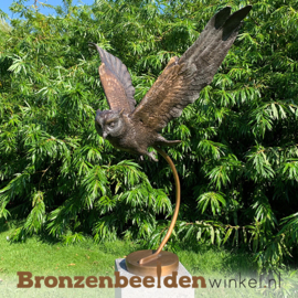 Bronzen beeld vliegende uil BBW2209br