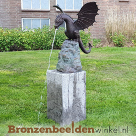 Bronzen draken beeld op rots BBWB679