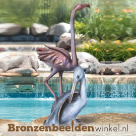 Bronzen pelikaan en flamingo BBW75530