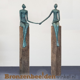 Groot sculptuur zittend paar BBW52848br