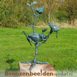 Twee vogeltjes met waterdrinkbakje BBW1814br