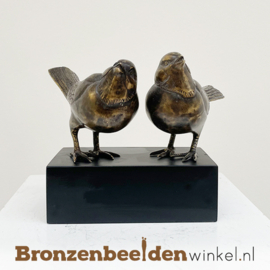 Asbeeld "Vogeltjes op sokkel" in brons BBW80022