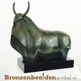 Bronzen stier beeld - groen BBWFHAST1G