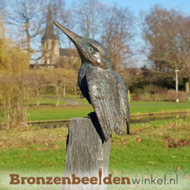 Tuinbeeld ijsvogel op sokkel BBW88321ls