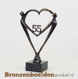 TOP cadeau 55 jaar getrouwd "Het Hart" met 55 BBW003br67