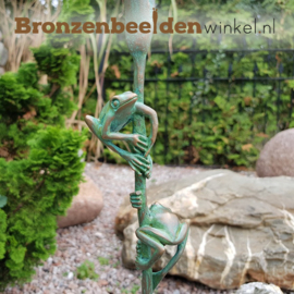 Bronzen kikkers op rietstengel BBW37284